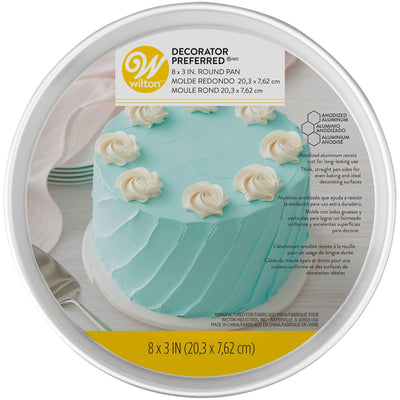 Wilton Aluminum Round Cake Pan, 8 x 3-Inch, Silver