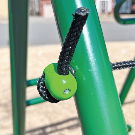 Swing, Climb and Glide Play Center. Backyard Playground Set. Easy Assembly, 7 User / 5 Station Metal Outdoor Play Set for Kids with Two Climbing Stations. 176" L x 69" Deep x 73" H, by XDP Recreation XDP RECREATION