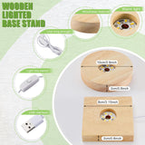 Honoson 8 Pcs Wooden LED Display Base Lighted Base for Crystal Art Wood Display Lighted Base for Glass Art LED Lighted Base for Display 3D Crystal Glass Warm Light (Round and Square Surface Style) Honoson