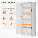 IDEALHOUSE Pantry Cabinet,70" Tall Kitchen Pantry Cabinets with 2 Doors and 3 Adjustable Shelves, Freestanding Cupboard, Modern Storage Cabinet for Bathroom, Dining Room, Living Room, White IDEALHOUSE