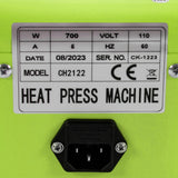 Heat Press Machine 9x12 Inch Clamshell Sublimation T Shirt Press, Multifunction Heat Press Transfer Machine for t Shirts, Bags, Mats, Puzzles,Garments,700W, Green SNKOURIN