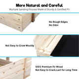 FUNTOK Kids Sandbox with Lid and Cover, Wooden Sandbox with Canopy UV-Resistant and Height Adjustable Roof, Sand Box with 2 Bench Seats for Backyard Outdoor Play(45.2x45.2in) FUNTOK