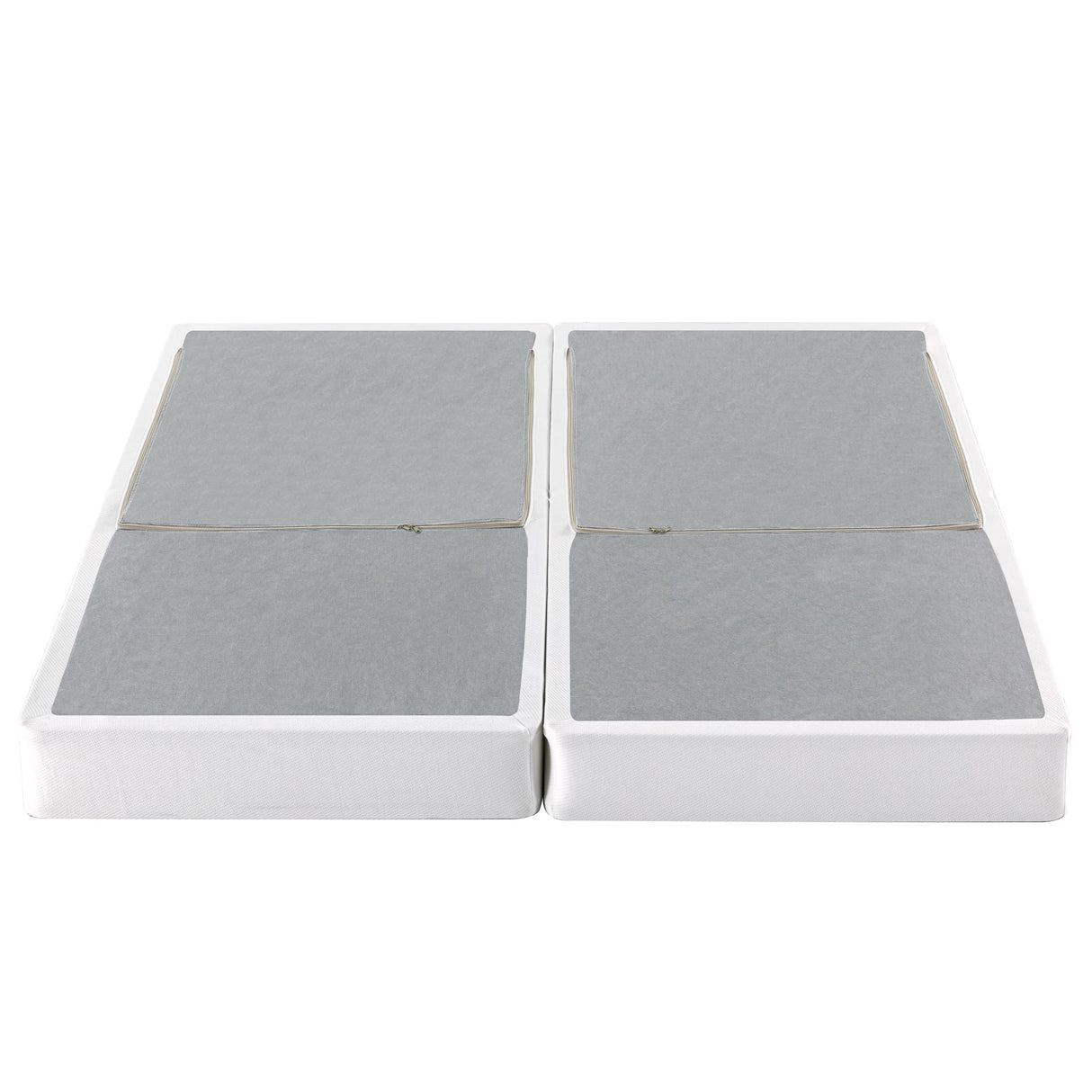 ZINUS No Assembly Metal Box Spring, 7.5 Inch White Mattress Foundation, Sturdy Metal Structure, Split King Zinus