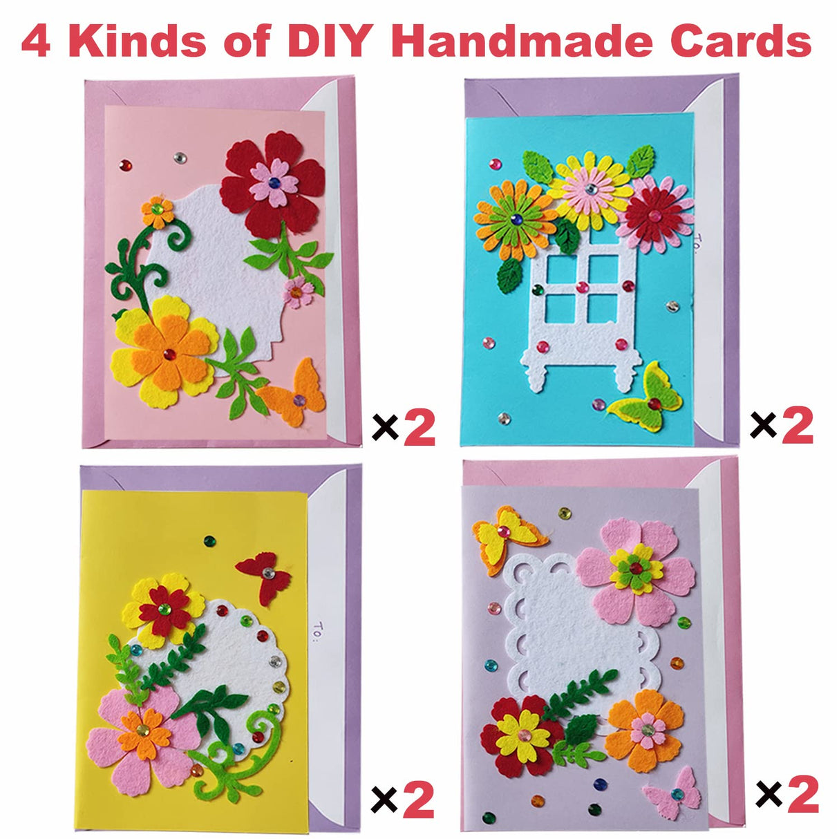 EAJASUCE 8 Pcs Card Making Kits for Kids DIY Handmade Card Making Supplies Art Crafts for Mothers Fathers Day Birthday Gift EAJASUCE