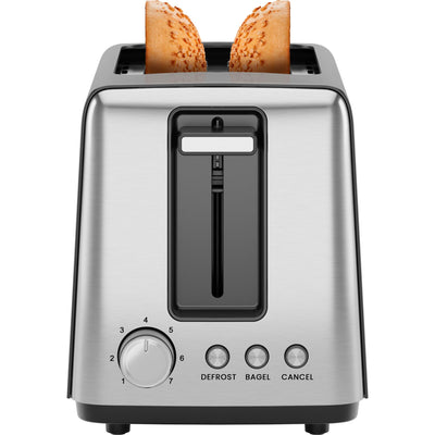 Chefman 2 Slice Toaster, 7 Shade Settings, Small Toaster 2 Slice with Removable Crumb Tray, Thick Bread Toaster and Bagel Toaster, Defrost, Cancel, Perfect for Toaster Pastries – Black