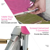 SKOK Trampoline 8FT Trampolines with Enclosure Net, 400LBS Outdoor Trampolines for Kids -ASTM Approved Pink Trampoline for Children and Adults with Jump Mat,Cover & Ladder SKOK