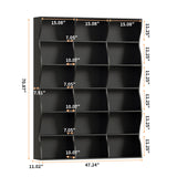 Gyfimoie 71" Triple Wide Bookshelf, 6 Tier Tall Bookcase with Storage, Large Book Shelves with 18 Open Display Shelves, Black Bookcase for Living Room, Study, Home Office, Library (Black) Gyfimoie