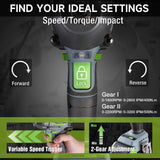 WORKPRO Cordless Impact Wrench 1/2 inch, 20V Brushless Impact Gun, High Torque 370 Ft-Lbs (500N.M), Variable Speeds, with 4.0 Ah Battery, Fast Charger, 4 Impact Sockets and Storage Case WORKPRO