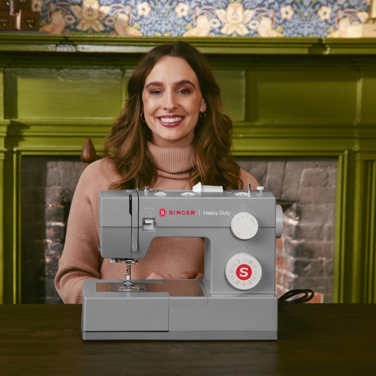 SINGER Heavy Duty 4452 High Speed Sewing Machine With Accessory Kit | Strong Motor with Enhanced Piercing Power, 110 Stitch Applications, Full Metal frame, 1-step Buttonhole & LED Lights SINGER