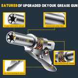 OKYOUK World's Smallest Grease Gun Coupler (Only 0.53 ") with Cleaning Tool, High Pressure Quick Release Grease Tips,Fit All 1/8" NPT Manual/Electric Grease Gun, for Greasing Locks onto Zerk Fittings OKYOUK