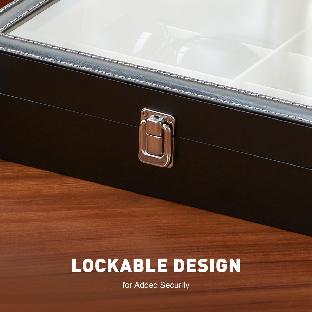 CO-Z Leather Multi Sunglasses Organizer for Women Men, Eyeglasses Eyewear Display Case with 8 Slots, Jewelry Watch Organizer, Sunglasses Jewelry Collection Case, Sunglass Glasses Storage Holder Box CO-Z