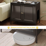 Aobabo Cat Litter Box Enclosure, Metal Cat Washroom Furniture with Barn Door, Pet House, Fit Most of Litter Box, Black, Assembly Required Aobabo