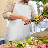 Xornis 2 Pack Bib Aprons with 2 Pockets Kitchen Apron Cooking Chef, White Xornis