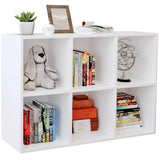 Chyanmoo White Bookshelf 6-Cube Storage Organizer | Open Cubby Shelving Unit with Extra Thick Edges - Space-Saving Wooden Shelf for Home Office & Display Storage Chyanmoo