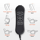 MCombo Medium Dual Motor Power Lift Recliner Chair with Massage and Heat for Elderly People, Adjustable Headrest, Infinite Position, USB Ports, Fabric 7661 (Grey, Medium) MCombo