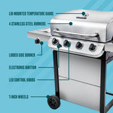 Char-Broil Performance Series Convective 4-Burner with Side Burner Cart Propane Gas Stainless Steel Grill - 463377319 Char-Broil