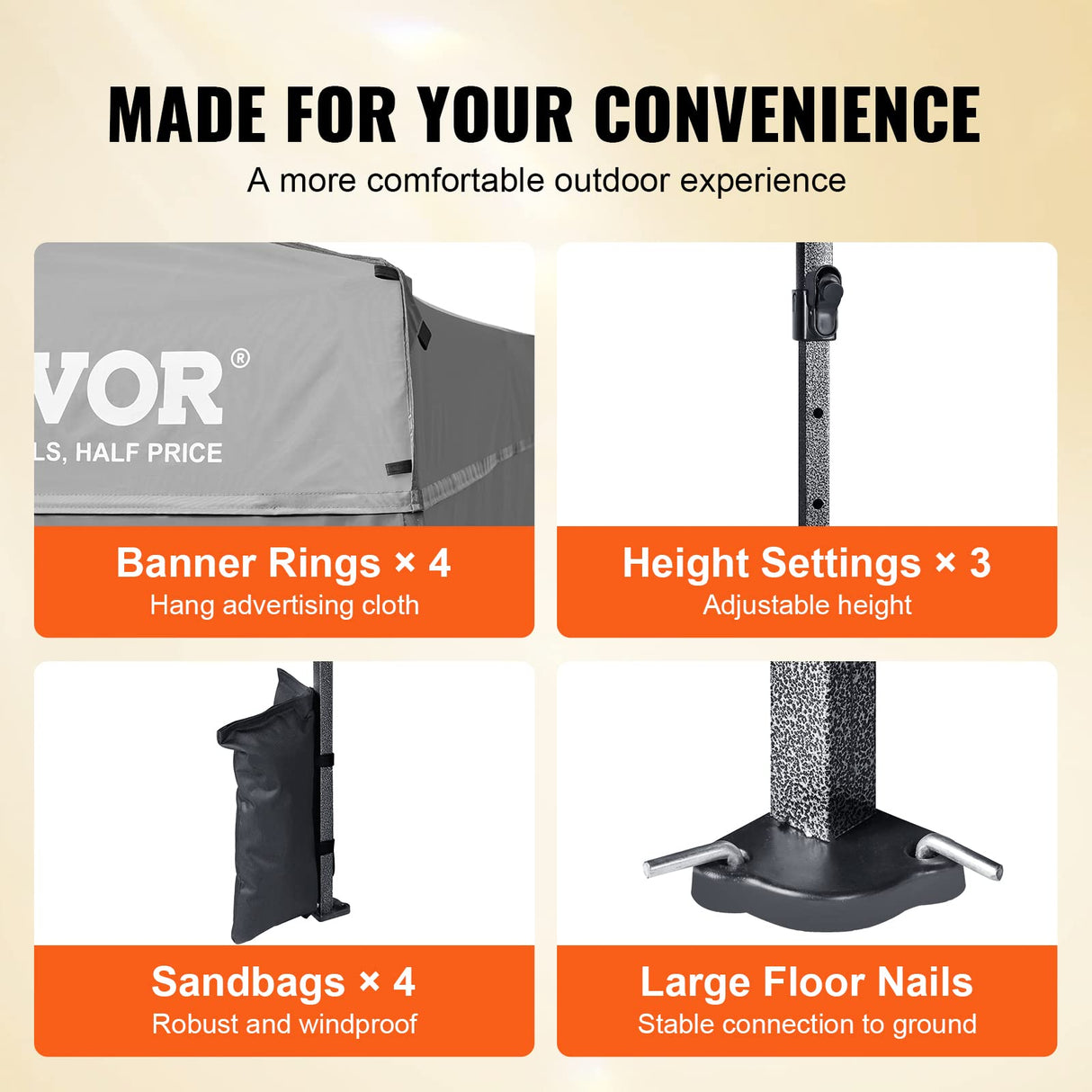 VEVOR 10x10 FT Pop up Canopy with Removable Sidewalls, Instant Canopies Portable Gazebo & Wheeled Bag, UV Resistant Waterproof, Enclosed Canopy Tent for Outdoor Events, Patio, Backyard, Party, Camping VEVOR