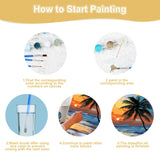 SENQAO Sunset Beach Paint by Number for Adults Framed Canvas, DIY Arts and Crafts for Adults Beginner with Wooden Easel, Paint Brushes, Acrylic Paint Set for Home Wall Decor 12x16inch SENQAO