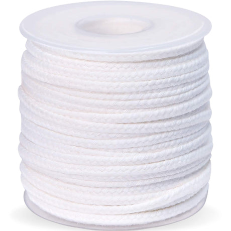 24 PLY Braided Candle Wick Spool White Woven Wicks Cord for Candle Making 200 Foot Lacing Roll for DIY Craft Cotton Cord YARRD