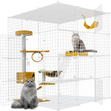 Large Cat Cage,Cat Cage Enclosure Indoor DIY Cat Playpen Detachable Metal Wire Kennels Crate Large Exercise Place Ideal, for 1-4 Cats,Ferret, Chinchilla, Rabbit, Small Animals Generic