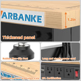 LARBANKE 48" Adjustable Workbench,Weight Capacity to 2000 LBS Heavy Duty Rubberwood Worktable,with 5 Adjustable Heights,Workbench with Scales,Power Panel,Suitable for Workshops,Offices and Homes LARBANKE