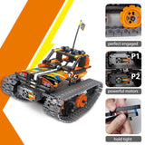 3-in-1 STEM Remote Control Building Kits - Tracked Car/Robot/Tank - 2.4Ghz Rechargeable RC Racer Toy Set Gift for 8-12 14 Year Old Boys and Girls Best Engineering Science Learning Kit for Kids 392pcs morwant