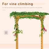 Outsunny 90in Wood Garden Arbor Arch with Trellis Wall for Climbing & Hanging Plants, Decor for Party, Weddings, Birthdays & Backyards Outsunny