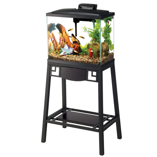 Aqueon Metal 20 Gallon Long/29 Gallon High Fish Tank Aquarium Stand, 30" L x 12" W x 28.25" H - WoodArtSupply