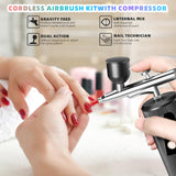 Airbrush Kit with Compressor - 48PSI High-Pressure, Non-Clogging Air Brush Set Cordless Rechargeable with 0.3mm Nozzle, Ideal for Painting, Modeling, Cake Decor, Pastry, Makeup, Nail Art (Black) Istarziberlla