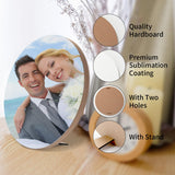 PYD Life 4 Pack Sublimation Photo Frame Home Decor Blanks 10" x 10" Round 0.6 Inch Thickness MDF Hardboard White Wall Hanging with Stand for Heat Press Machine Heat Transfer PYD Life