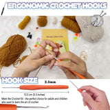 Highland Cow Crochet Kit for Beginners Intermediates - 2 Pcs Animals Craft Crochet Starter Kit with Step-by-Step Video Tutorial, Easy Knitting Set for Adults Kids, Women Learn to Crocheting Gift Idea LOLCROCHET