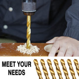 GMTOOLS 99 Pcs Drill Bit Set, 135° Tip Titanium Coated High Speed Steel, Twist Drill Bit Kit for Iron, Aluminum Alloy, Copper, Wood, Plastic, with Hard Storage 1/16"-3/8" GMTOOLS