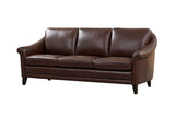 Sienna 100% Genuine Leather Midcentury Modern Sofa, Brown Hello Sofa Home