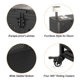 REXWELTEN 42" Heavy Duty Dog Crate Furniture for Medium and Large Dogs, Enclosed Design with 0.5 inch Holes, Indestructible Metal Kennel for High Anxiety Dogs, Chew Proof Indoor Pet House Cage, Gray Rexwelten