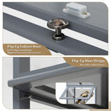 Athena Collection Curio Display Cabinet, 5-Tier Acrylic Display Shelf 68” Tall Display Case for Trophy Figures Curio Collectibles Display Shelves for Living Room Bedroom, Grey Athena Collection