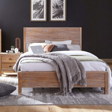 Grain Wood Furniture Montauk Solid Wood Bed, King Size, Rustic Walnut Grain Wood Furniture