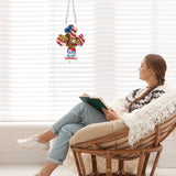 God Bless America Diamond Painting Hanging Ornament - Patriotic Cross with Eagle & American Flag - DIY 5D Diamond Art Kit with Chain - Independence Day Home Decor - Handmade Beaded Sun Catcher Gift AiYuanzsh