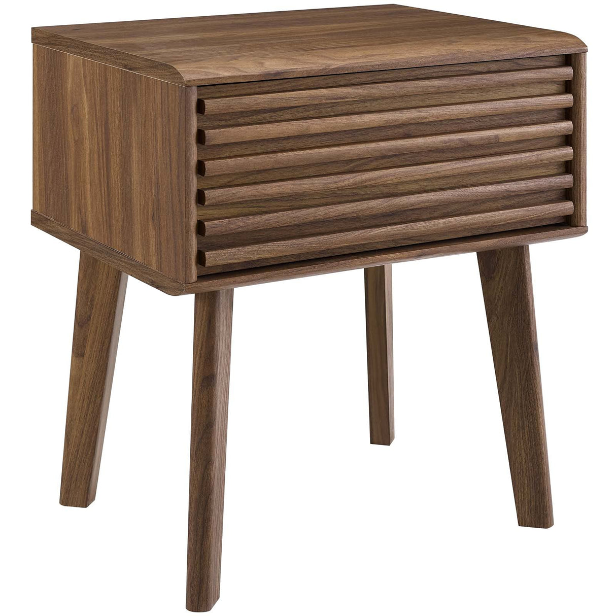 Modway Render Mid-Century Modern End Table or Nightstand in Walnut Modway