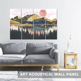 Tutmyrea Art Acoustic Panels, 48"X32" Self-adhesive Sound Proofing Padding, 8 Pack Acoustical Soundproof Wall Panels, Decorative Sound Absorbing Panels for Home & Office (Mountain Tree) Tutmyrea