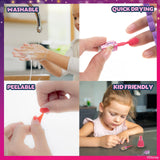 Disney Princess 15 Piece Water-Based Nail Polish with 3 Toe Spacers, Quick Dry, Peel Off, Gift Kit Set for Kids Girls, Ages 3 by Townley Girl Townley Girl