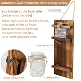 OurWarm Country Farmhouse Sunflower Wall Decor with Mason Jars, Remote 6-Hour Timer LED Lights, Hanging Mason Jar for Home Kitchen Decor Living Room Lights, Set of 2 OurWarm