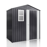 DAUSOLA 6x4 FT Outdoor Storage Shed, Metal Garden Tool Shed with Updated Frame Structure, Lockable Doors and Windows, Ideal for Backyard Garden Patio Lawn, Grey DAUSOLA