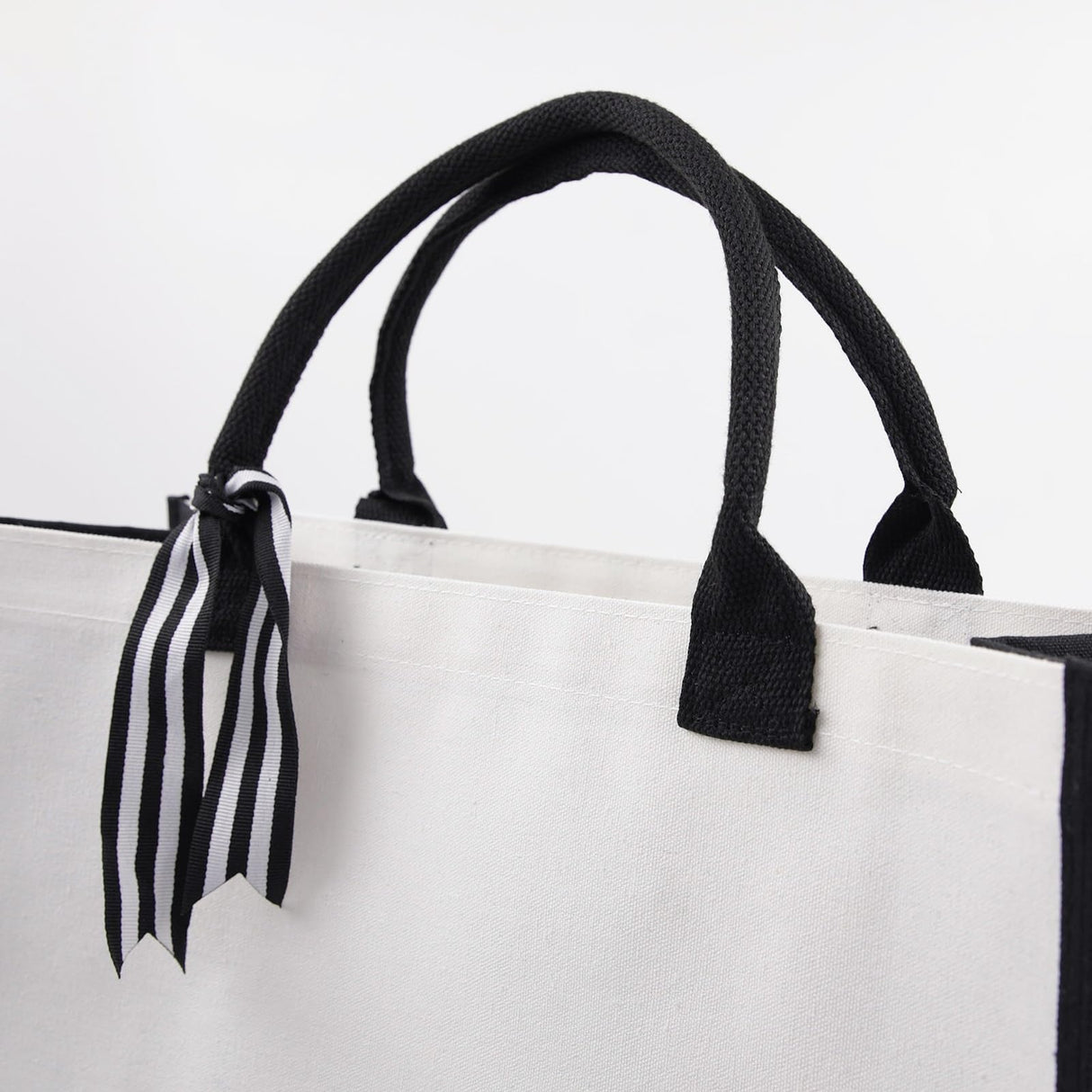 OKBA 10 PCS classic black and white patchwork canvas tote bags, DIY personalized blank beach shopping bag for women, Mom, friend birthday gift OKBA