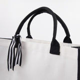 OKBA 4 PCS classic black and white canvas tote bags, DIY personalized blank beach shopping bag for women, Mom, friend gift (4) OKBA