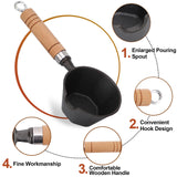 Cast Iron Basting Pot with 2 Pcs Long Handle Silicone Brush for Grill, Smoker and Stove, BBQ Basting Set Ideal for Melting & Simmering Sauces, Butter, Mini Cast Iron Bowl for Outdoor Cooking Svailse