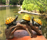 TIBLEN Solar Powered Turtles on Log Outdoor Decor - LED Garden Light, Outdoor Statues, Gifts for Mom, Grandma, Birthday - Turtle Solar Light for Outdoors TIBLEN