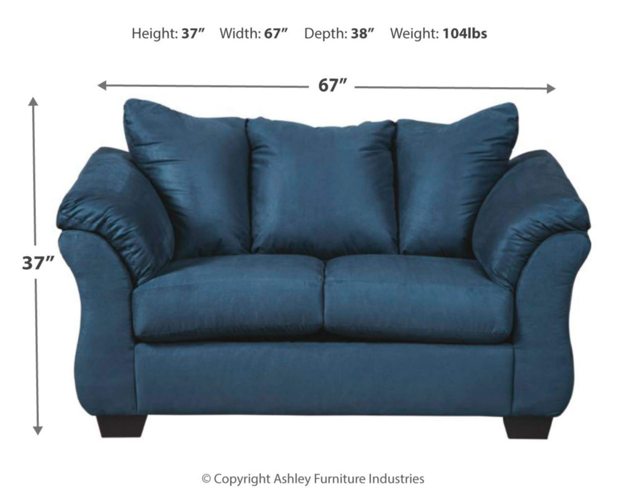 Signature Design by Ashley Darcy Casual Plush Loveseat, Dark Blue Signature Design by Ashley