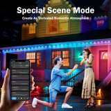 Heromind 100ft Smart RGB Outdoor Lights with 60 LED, 8000 Hour Long Life, Waterproof, Permanent Christmas Lights for Daily Decorative Lighting and Holiday Parties Heromind