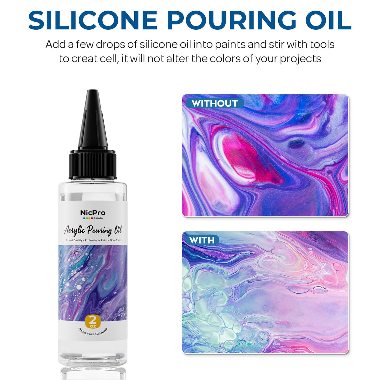 Nicpro 18 Colors 8.45oz Metallic Acrylic Pour Paint Supplies Kit, Large Volume Ready to Pour Premixed High Flow Pouring Paint Set with Silicone Pouring Oil, Gloves, Instructions for Beginner DIY Nicpro