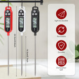 Copkim 6 Pcs Instant Read Meat Thermometer with Long Probe 9.65 Inch Kitchen Cooking Food Candy Waterproof Digital Thermometer for BBQ Water Milk Yogurt Liquid Cooking(Black, White, Red) Copkim